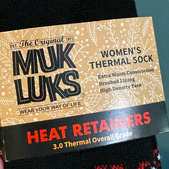 NWT MUK LUKS Heat Retainers Thermal Socks - Knit L/Xl - Picture 3 of 4